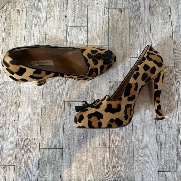 L’Autre Chose- Leopard Print Calf Hair Leather Heels- Sz. 40 - Picture 6 of 11